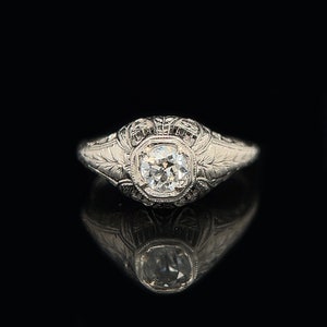 Edwardianischen .40ct. Diamant Antike Verlobung - Fashion Ring Platin - J37747