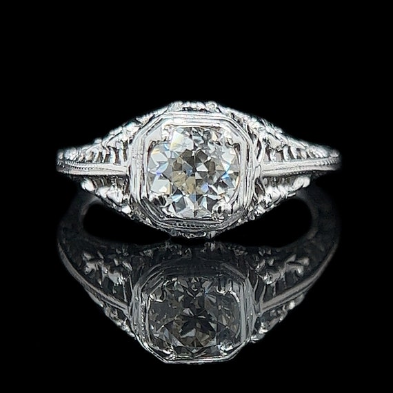 Edwardian .75ct. Diamond Antique Engagement - Fas… - image 1