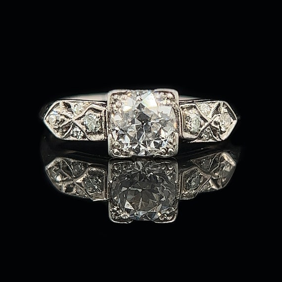 Art Deco .94ct. Diamond Antique Engagement - Fashi