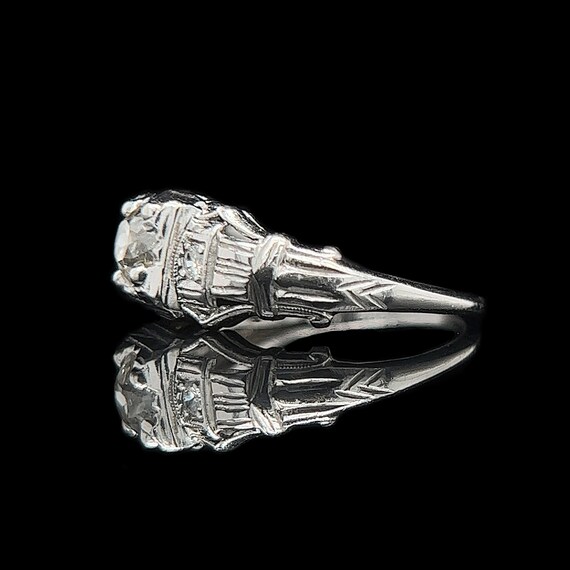 Art Deco .45ct. Diamond & Platinum Antique Engage… - image 2