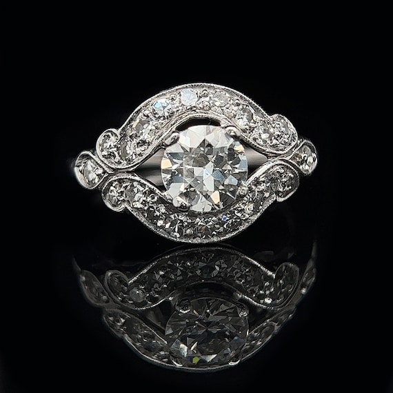Art Deco .85ct. Diamond Antique Engagement - Fashi