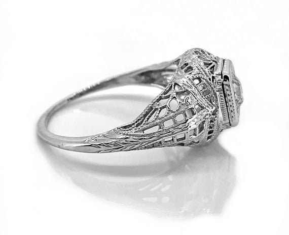 Edwardian .25ct. Diamond Antique Engagement Ring … - image 2