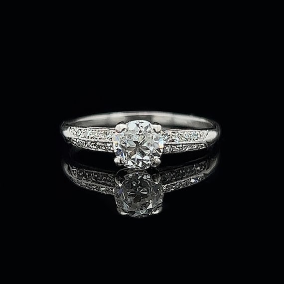 Art Deco .67ct. Diamond & Platinum Antique Engage… - image 1