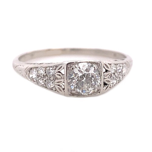 Antique Art Deco Vintage Diamond Platinum Ring Setting - Etsy