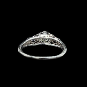 Edwardian .50ct. Diamond & Sapphire Antique Engagement Fashion Ring Platinum J37409 image 3