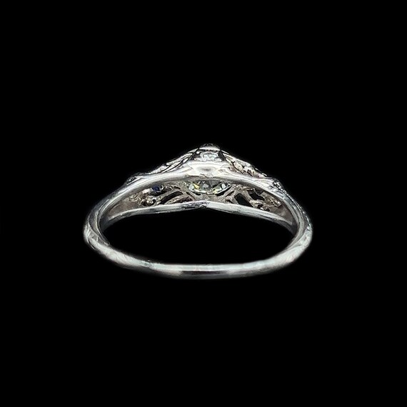 Edwardian .50ct. Diamond & Sapphire Antique Engag… - image 3