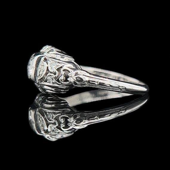 Art Deco .18ct. Diamond & 18K White Gold Antique … - image 2