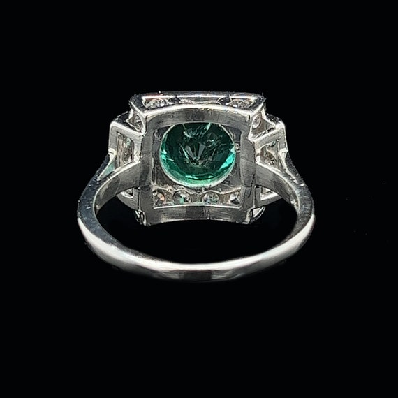 1.32ct. Emerald & .62ct. T.W. Diamond Vintage Eng… - image 3