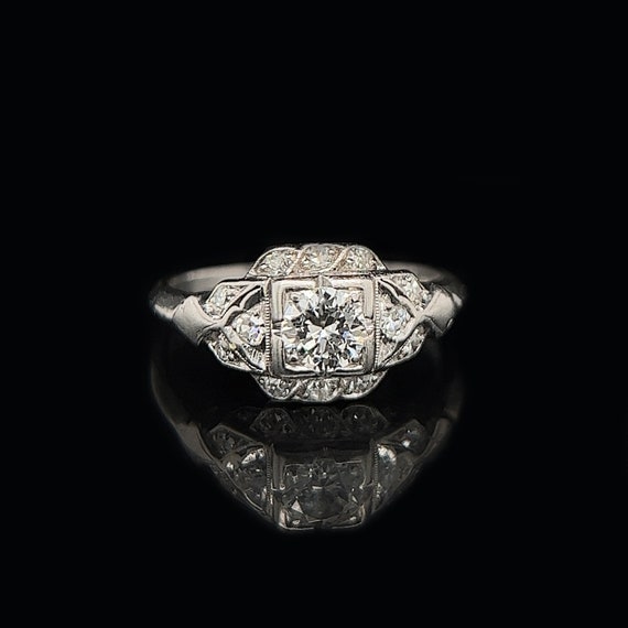 Art Deco .33ct. Diamond Antique Engagement Ring Pl