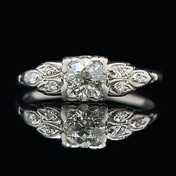 Art Deco .50ct. Diamond Antique Engagement - Fash… - image 1