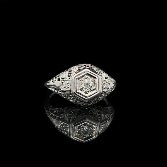 Edwardian .11ct. Diamond Antique Engagement - Fas… - image 1