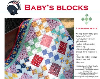 Baby blocks baby quilt