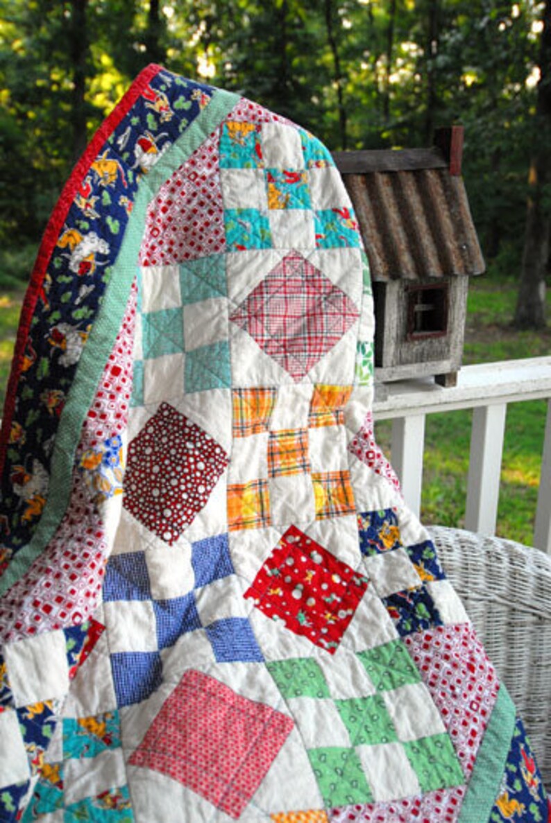 Baby blocks baby quilt Etsy