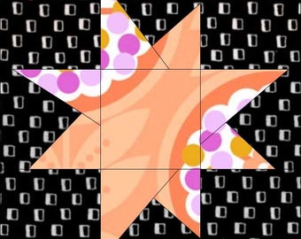 Modello per trapunta a stella patchwork / Trapunta da grembo per principianti da 152 cm (download in PDF)