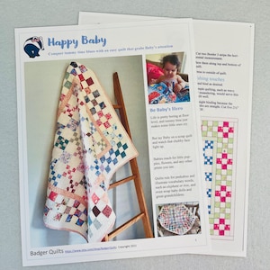 Happy Baby Easy Baby Quilt Pdf Pattern Etsy