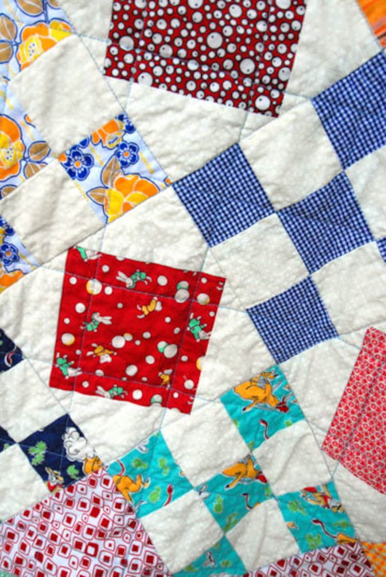Baby blocks baby quilt Etsy