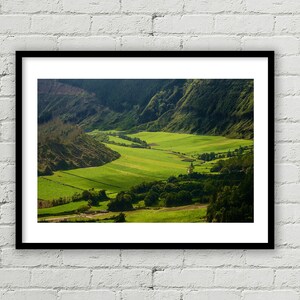 Farming in the Volcano Art Print, Environmental Fine Art Print, Dramatic Landscape Art Print