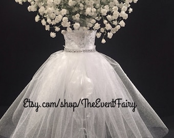 Wedding Centerpiece Vase Couture White