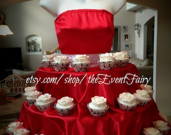 Red Couture Cupcake Stand, holiday cupcake stand