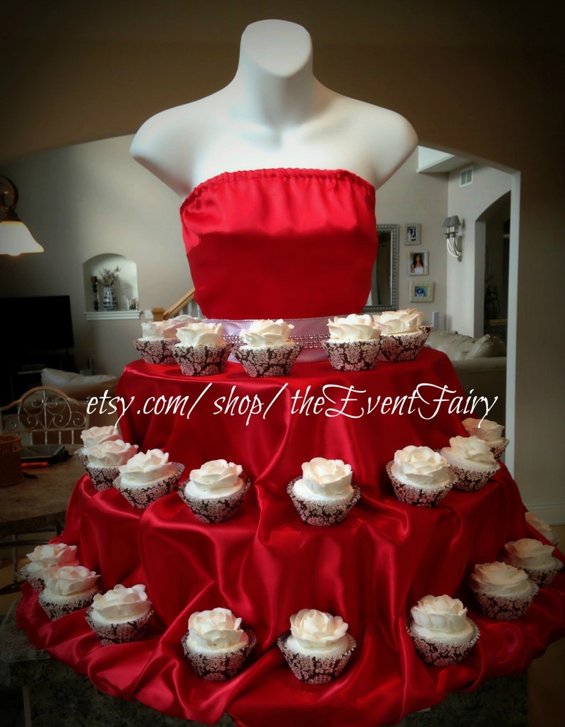 Red Couture Cupcake Stand Holiday Cupcake Stand Etsy UK