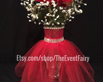 Centerpiece Red Wedding Vase