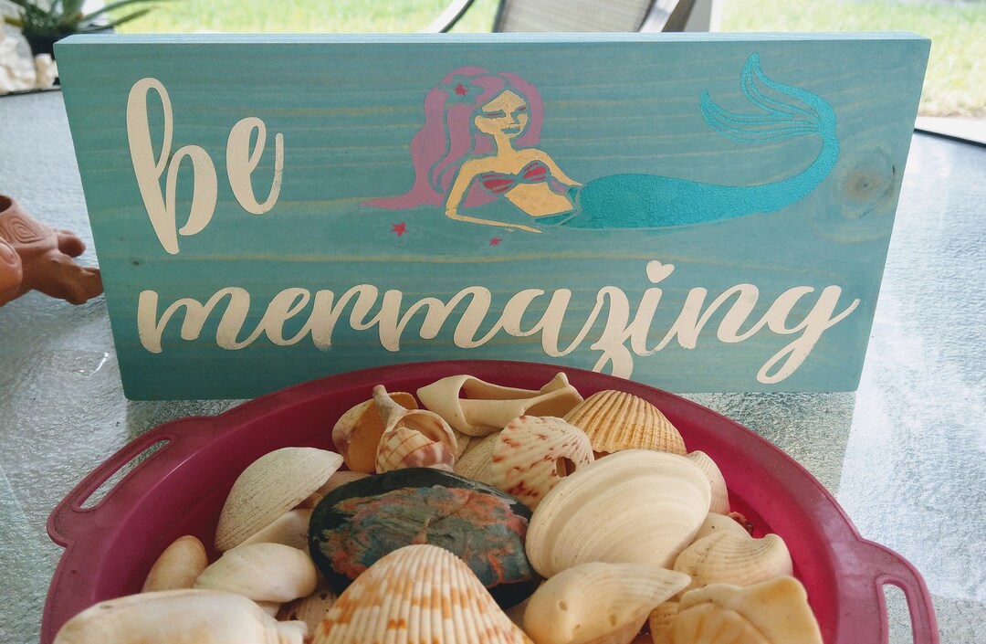 Be Mermazing Wood Sign, Mermaid Wood Sign, Kids Art, Kids Wood Sign ...