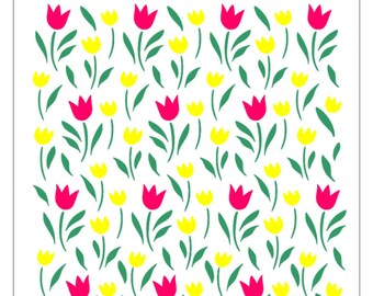 Blooming Tulips Cookie Stencil: Spring Floral Design