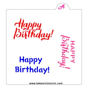 Happy Birthday Cookie Stencil Bundle: 3 Party Options, Baking Template