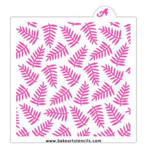 Fern Forest Pattern Cookie Stencil: Tropical Leaf Baking Template