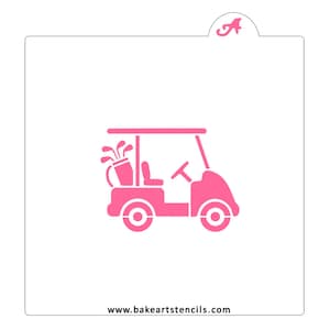 Golf Cart Cookie Stencil, Golf Stencil