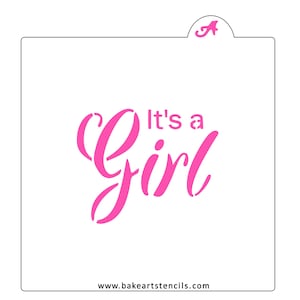 It&#39;s a Girl Cookie Stencil, Baby Shower Cookie Stencil. Girl Stencil, Baby Stencil