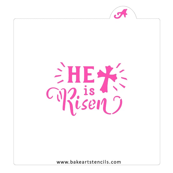 He is Risen Cookie Stencil: Religious, Easter Cross Baking Template