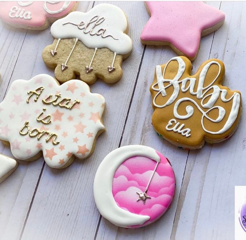 Long Grass and Clouds Cookie Stencil Edger: Spring Cookie Decor - Etsy