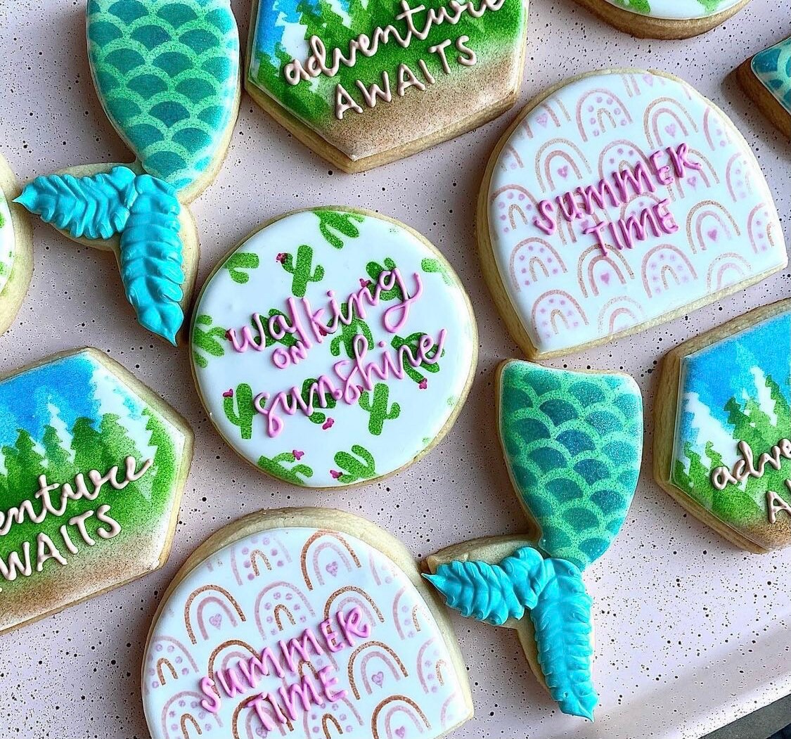 Boho Rainbows Pattern Cookie Stencil Set: Arches, Dots, Hearts - Etsy