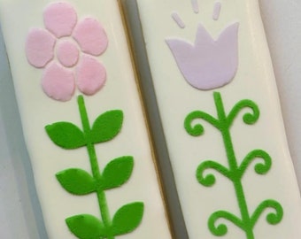 Spring Flower Cookie Stencil: Daisy & Tulip Sticks