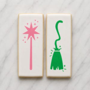 Wand and Broom Stack Sticks Cookie Stencil, Witch Movie Stencil