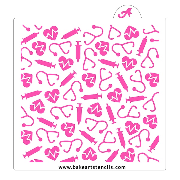 Doctor Pattern Cookie Stencil, Medical Cookie Stencil, Nurse Cookie Stencil, Get Well Cookie Stencil