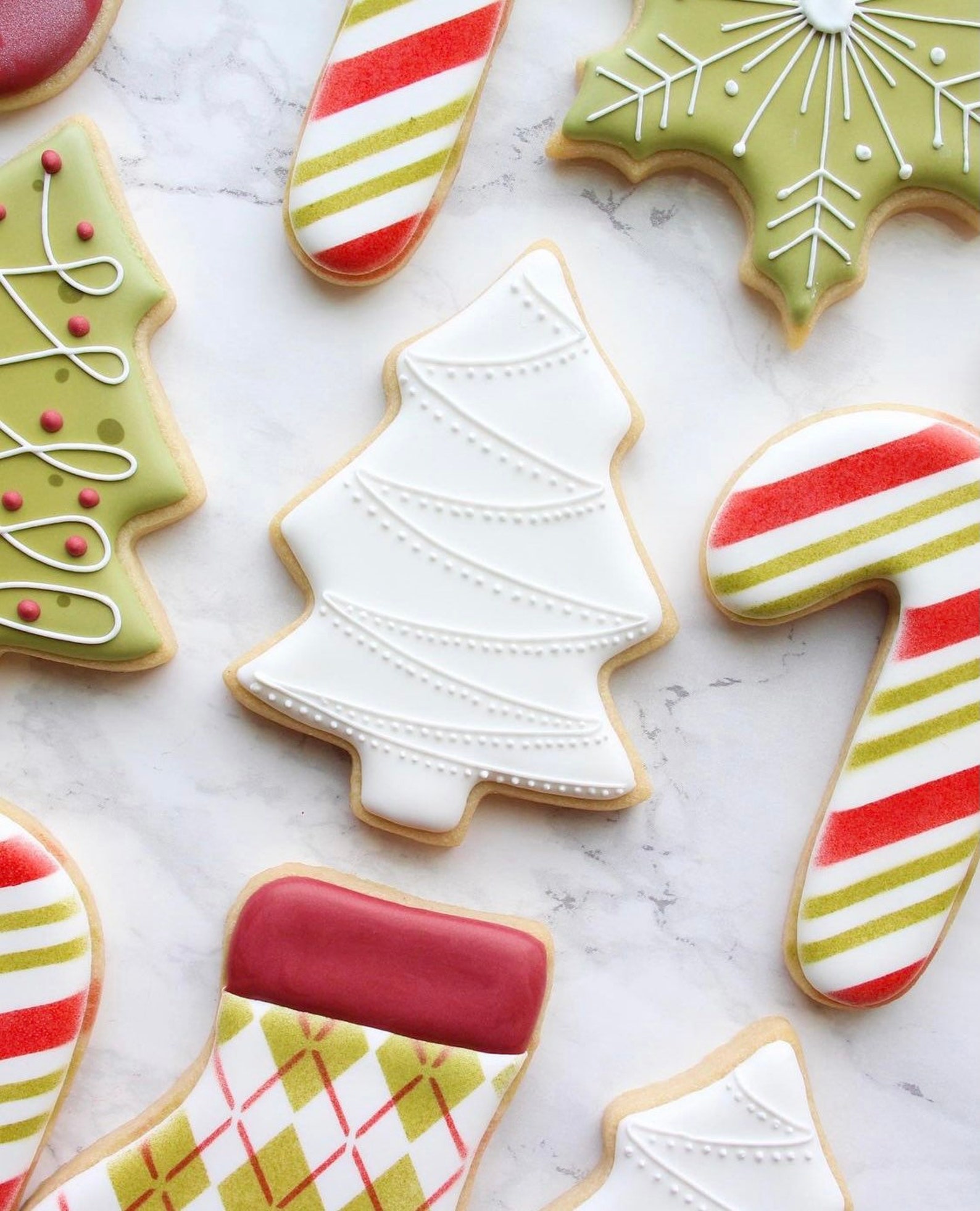 Candy Cane Stripes Cookie Stencil Set: Christmas Peppermint Pattern - Etsy