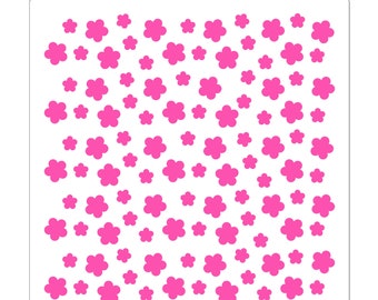 Field of Flowers Cookie Stencil: Spring Floral Baking Template