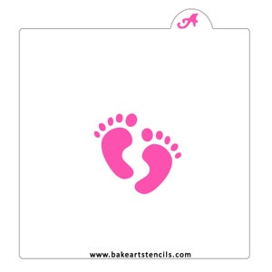 Baby Footprints Cookie Stencil, Baby Feet Cookie Stencil, Baby Boy Cookies, Baby Girl Cookies, Baby Shower Stencil