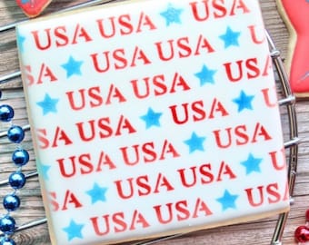 USA Stars Cookie Stencil: Patriotic 4th of July Baking Template