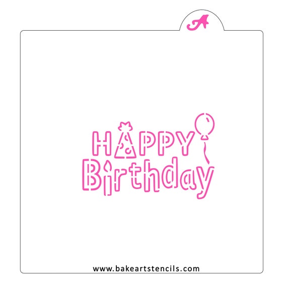 Joyeux Anniversaire Pyo Cookie Pochoir Anniversaire Peinture Etsy France