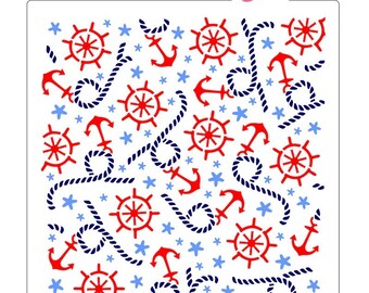 Anchors Aweigh Cookie Stencil, Nautical Cookie Stencil, Anchor Stencil