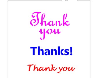 Thank you Bundle Cookie Stencil, Thanks Cookie Stencil