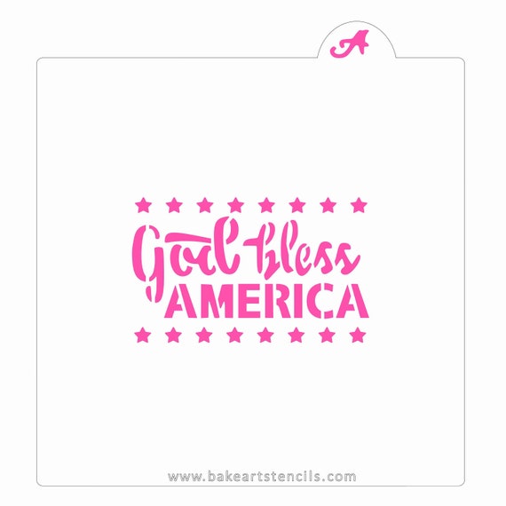 God Bless America Cookie Stencil: Patriotic 4th of July Design