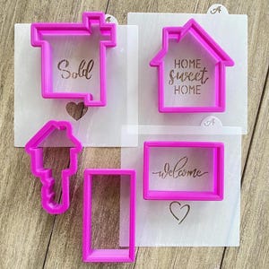 New Home Cookie Cutter Set, Housewarming Cookie Decorating Set, House Cookie Stencils, Realtor Cookie Decorating Set