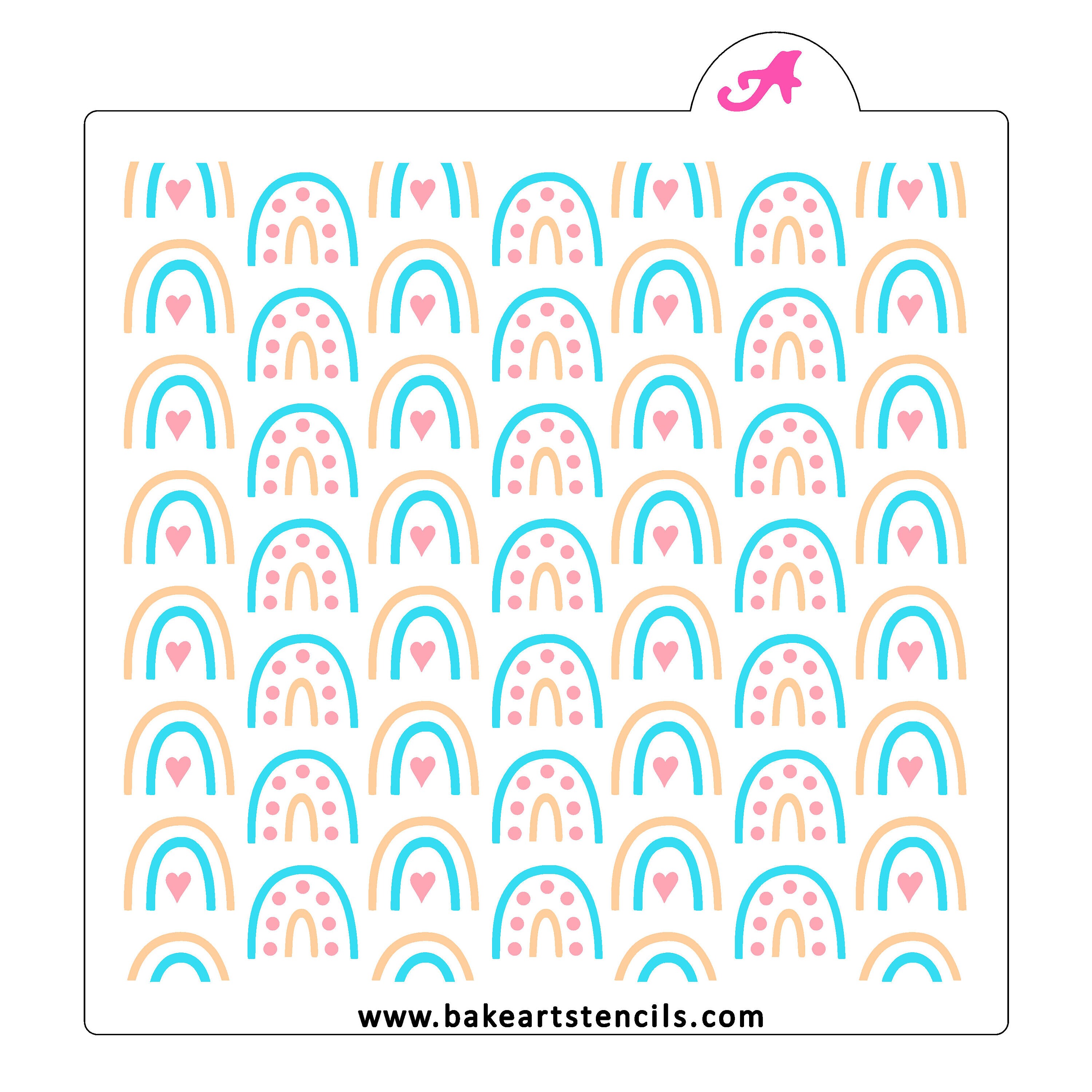 Boho Rainbows Pattern Cookie Stencil Set: Arches, Dots, Hearts - Etsy