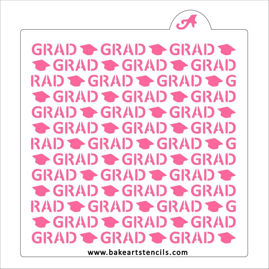 Grad Repeat Cookie Stencil, Graduation Cookie Stencil, Grad Stencil - Etsy