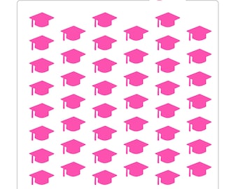 Graduation Cap Pattern Cookie Stencil: Grad Baking Template