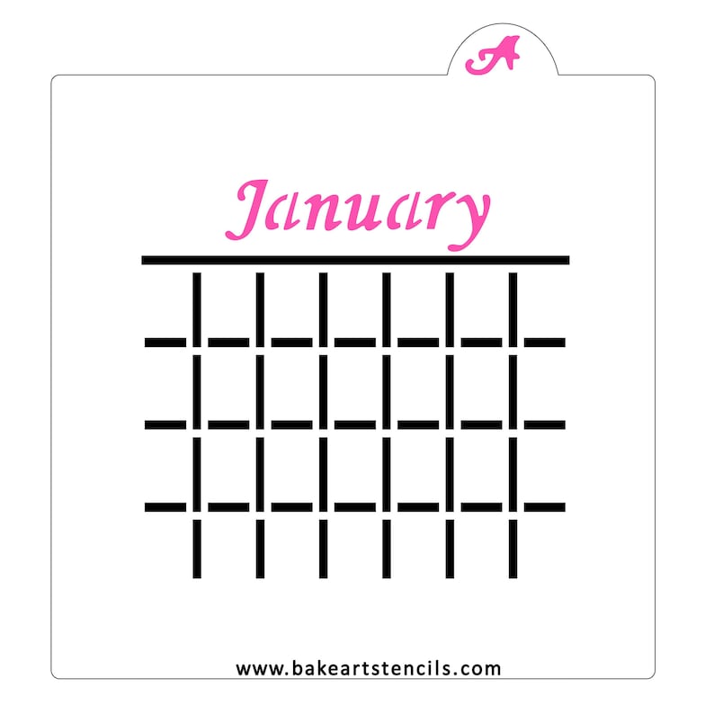 12 Month Calendar Cookie Stencil Save the Date Stencil Etsy